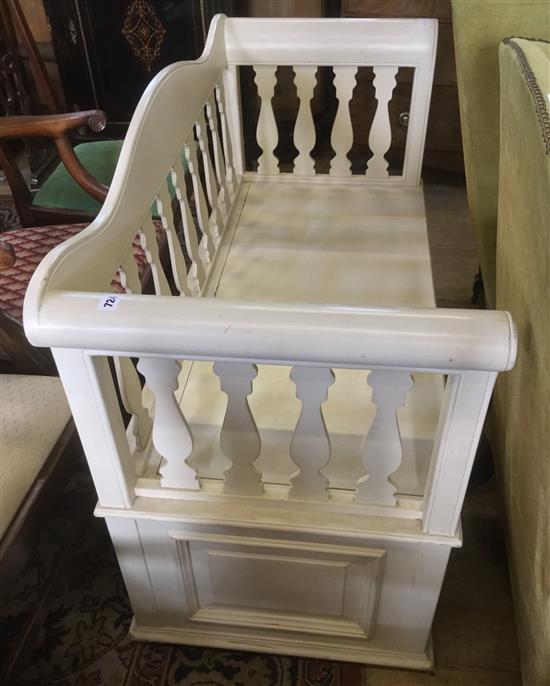 White painted settee